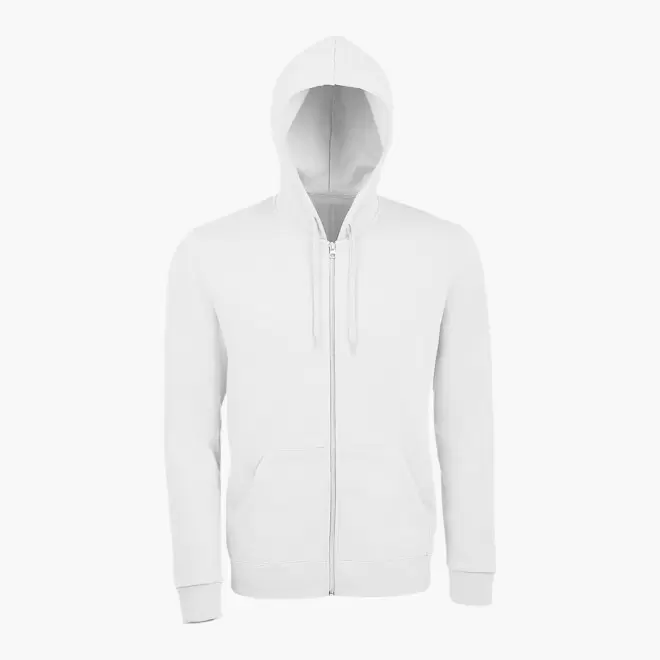 SWEAT ZIPPÉ PERSONNALISÉ À CAPUCHE MIXTE 'STONE' 260 GR/M² - blanc