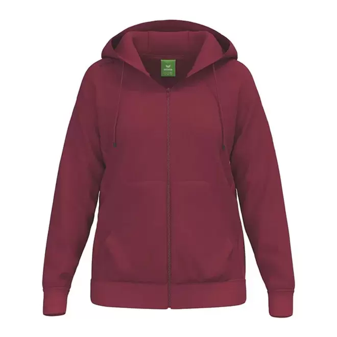 SWEATSHIRT CAPUCHE ZIPPE FEMME PERSONNALISABLE 'TS' - bordeaux