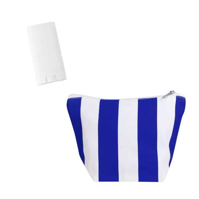 SET PUBLICITAIRE TROUSSE ET STICK 'SOLY' - bleu/blanc