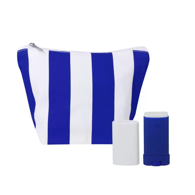 SET TROUSSE ET STICK SOLAIRE SPF30 PERSONNALISE 'SOLY' - bleu