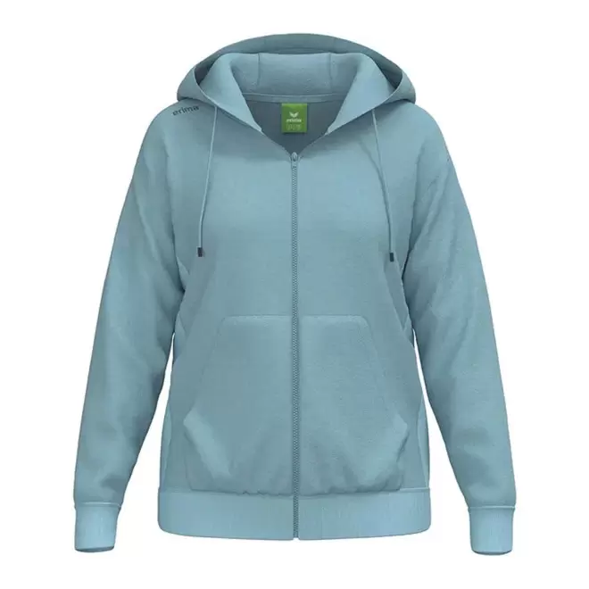 SWEATSHIRT CAPUCHE ZIPPE FEMME PERSONNALISABLE 'TS' - bleu aqua