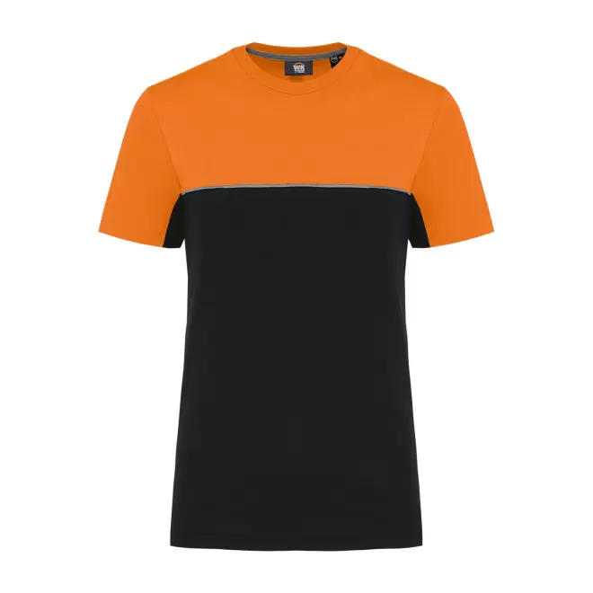 TEE-SHIRT DE TRAVAIL MIXTE PERSONNALISABLE 'WORKSHARP' - noir/orange