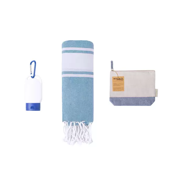 SET PUBLICITAIRE TROUSSE ET ACCESSOIRES ETE 'BRONDZ' - bleu