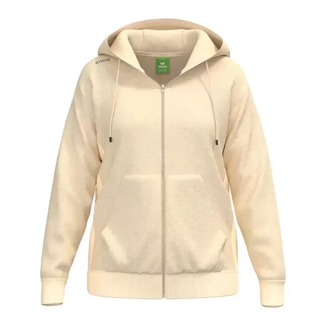 SWEATSHIRT CAPUCHE ZIPPE FEMME PERSONNALISABLE 'TS' - beige