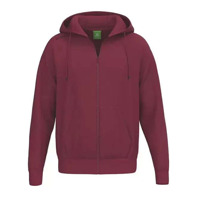 SWEATSHIRT CAPUCHE ZIPPE HOMME PERSONNALISABLE 'TS' - bordeaux