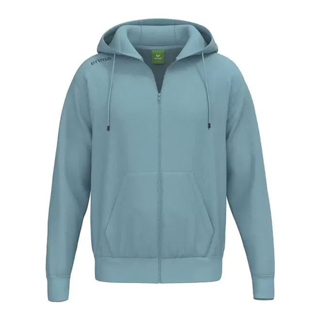 SWEATSHIRT CAPUCHE ZIPPE HOMME PERSONNALISABLE 'TS' - bleu aqua