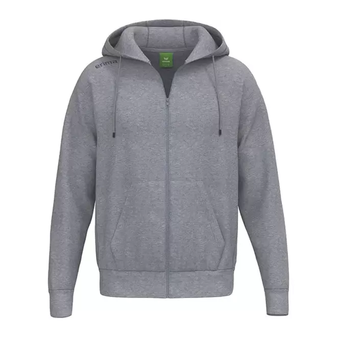 SWEATSHIRT CAPUCHE ZIPPE HOMME PERSONNALISABLE 'TS' - gris chiné