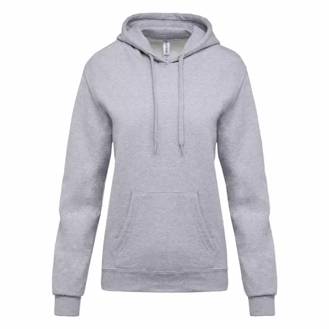 SWEAT-SHIRT PERSONNALISABLE FEMME CAPUCHE 'KARIHOOD' - gris chiné