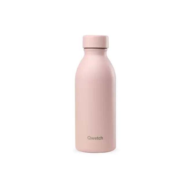 GOURDE ISOTHERME 500 ML QWETCH® PERSONNALISABLE 'ICON' - rose pastel