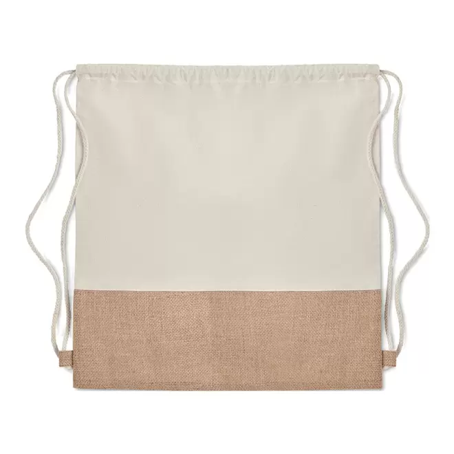 SAC A DOS COTON/JUTE PUBLICITAIRE 'SANDINO' - beige