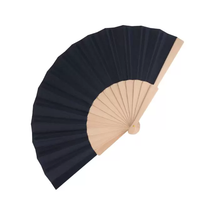 EVENTAIL EN BOIS PERSONNALISABLE 'FANNY WOOD RPET' - bleu fonce