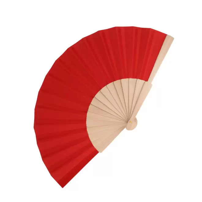 EVENTAIL EN BOIS PERSONNALISABLE 'FANNY WOOD RPET' - rouge