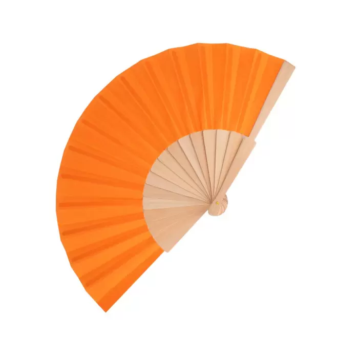 EVENTAIL EN BOIS PERSONNALISABLE 'FANNY WOOD RPET' - orange