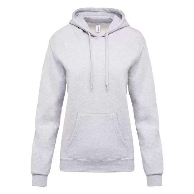SWEAT-SHIRT PERSONNALISABLE FEMME CAPUCHE 'KARIHOOD' - gris clair