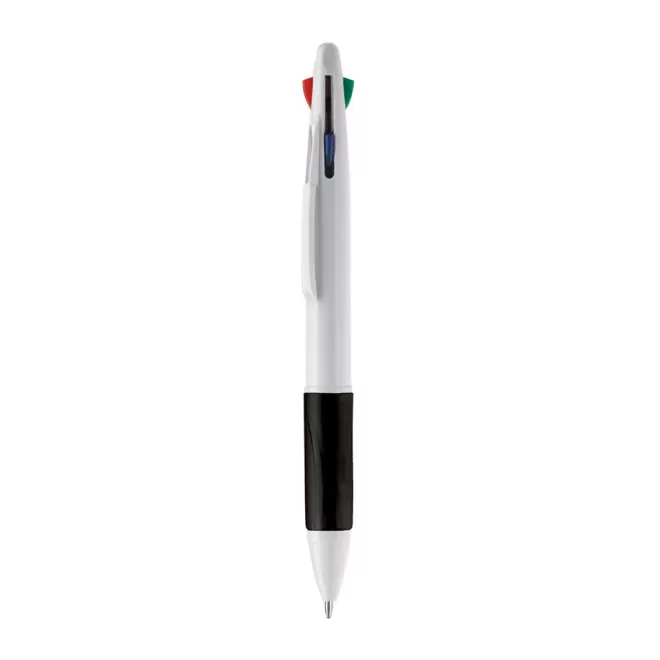 STYLO PERSONNALISÉ 4 COULEURS 'TERAMO' - blanc/noir