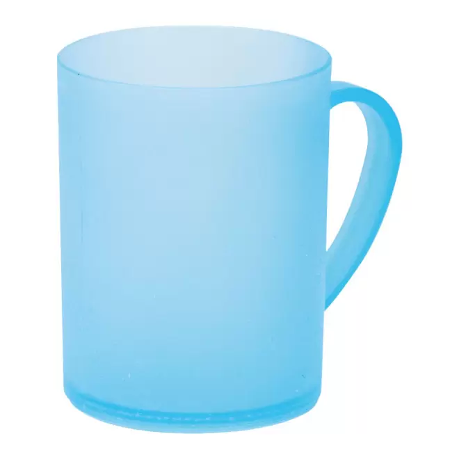 MUG PUBLICITAIRE EN POLYPROPYLENE 'CUP MUG 25' - transparent givré bleu