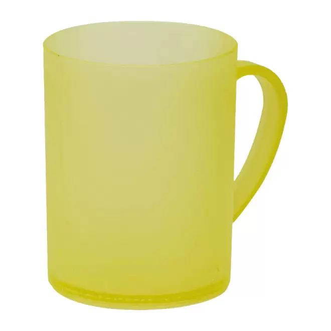 MUG PUBLICITAIRE EN POLYPROPYLENE 'CUP MUG 25' - transparent givré jaune