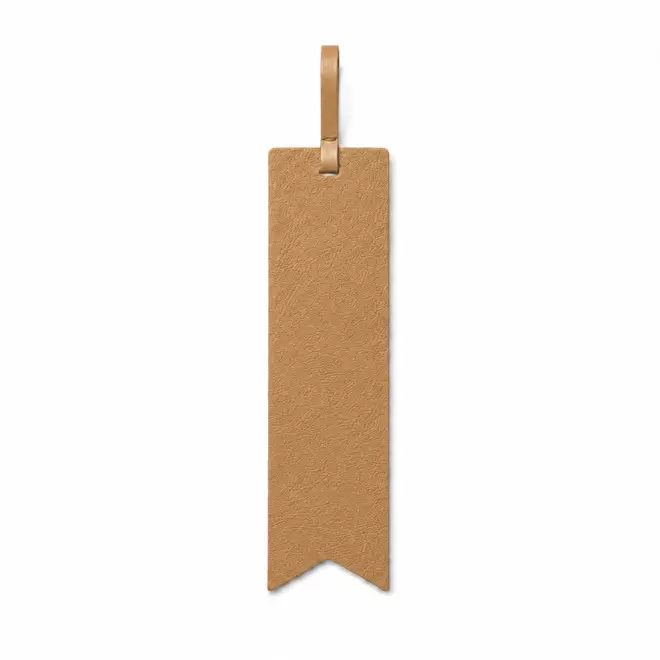 MARQUE PAGE PERSONNALISE EN CUIR RECYCLE 'FABY' - nature