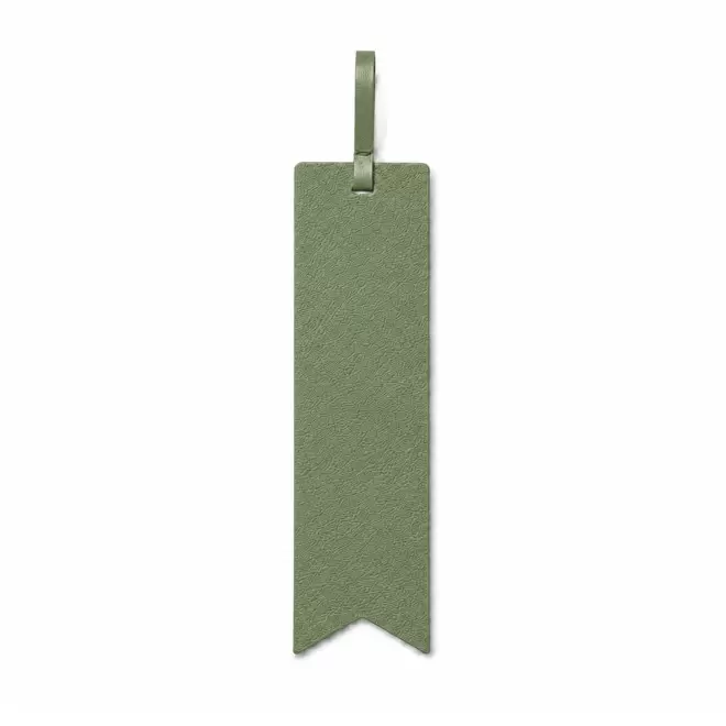 MARQUE PAGE PERSONNALISE EN CUIR RECYCLE 'FABY' - vert