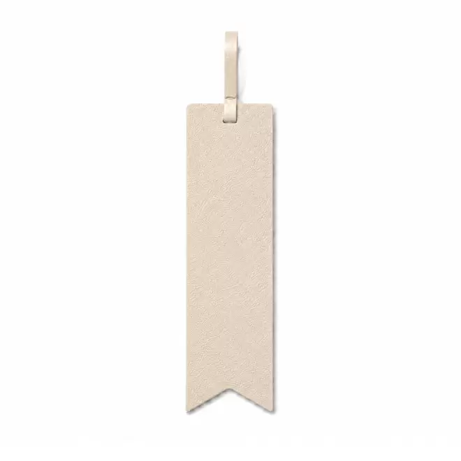 MARQUE PAGE PERSONNALISE EN CUIR RECYCLE 'FABY' - beige