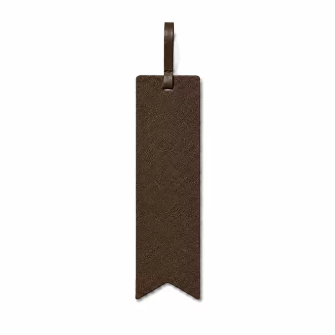 MARQUE PAGE PERSONNALISE EN CUIR RECYCLE 'FABY' - chocolat