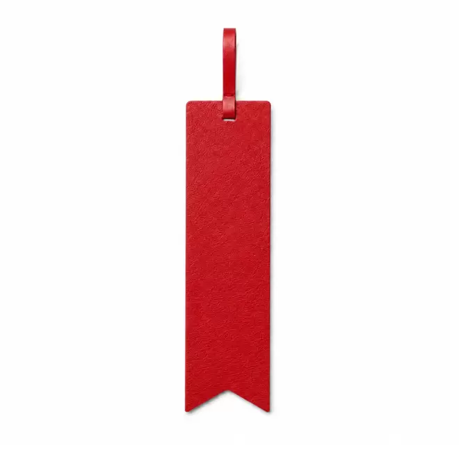 MARQUE PAGE PERSONNALISE EN CUIR RECYCLE 'FABY' - rouge