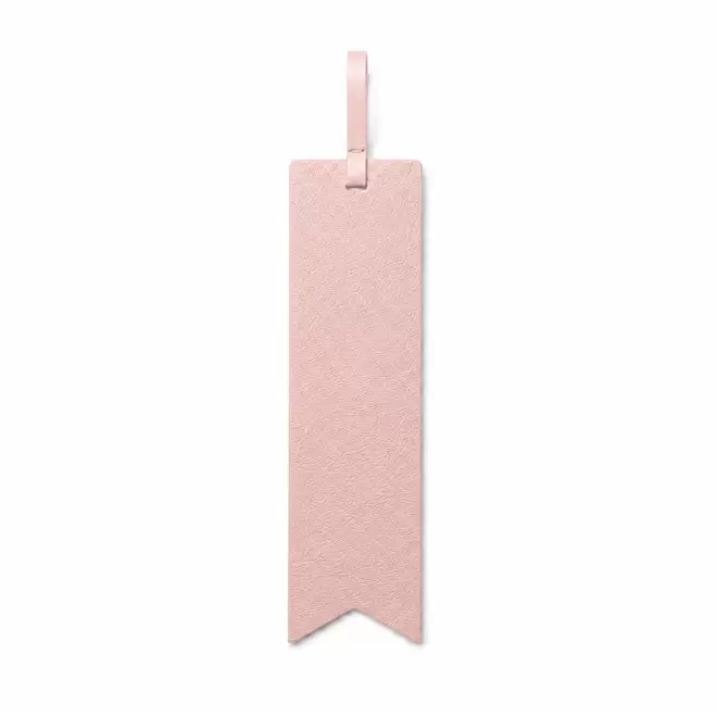 MARQUE PAGE PERSONNALISE EN CUIR RECYCLE 'FABY' - rose