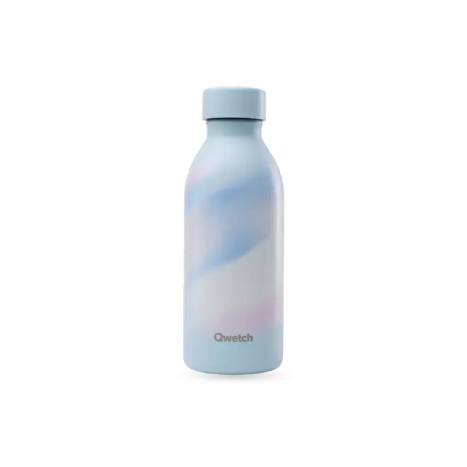 GOURDE ISOTHERME 500 ML QWETCH® PERSONNALISABLE 'ICON' - aura bleu pastel
