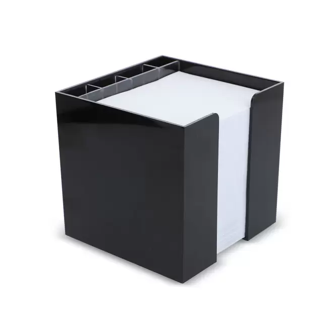 BLOC PAPIER POT A CRAYON PERSONNALISE 'CUBI POT' - noir