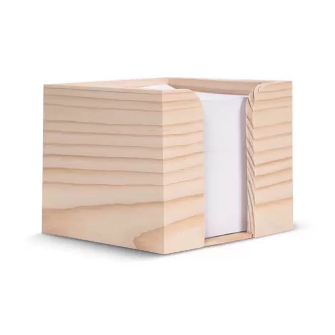 BLOC PAPIER RECYCLE PERSONNALISE 'CUBI WOOD' - marron clair