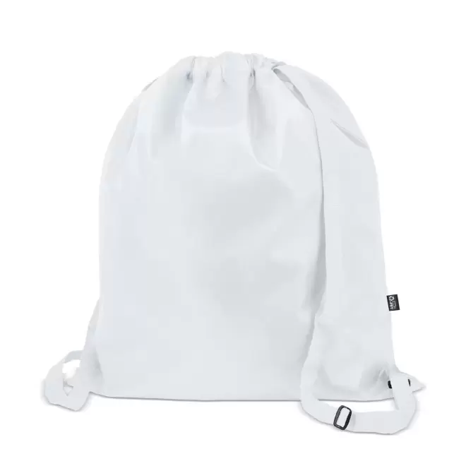 SAC A DOS CORDELETTES PLATES PUBLICITAIRE 'CROLY' - blanc