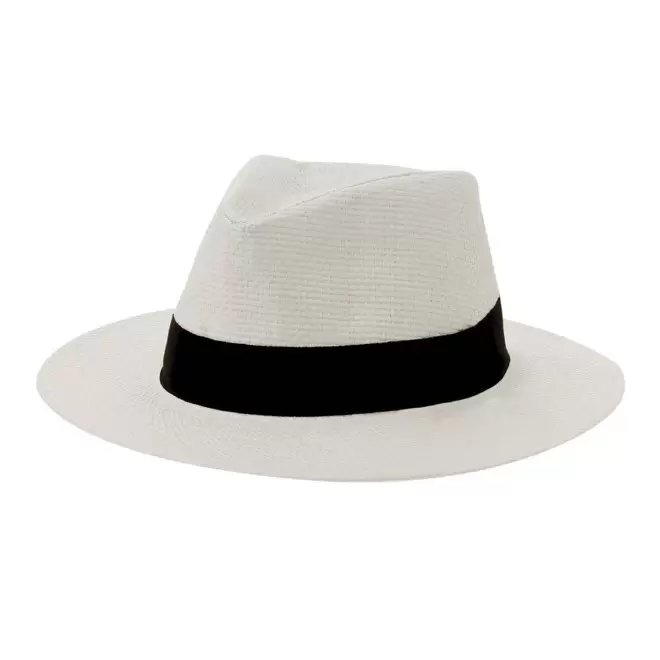 CHAPEAU PAILLE PAPIER PERSONNALISABLE 'KLESNOP' - blanc
