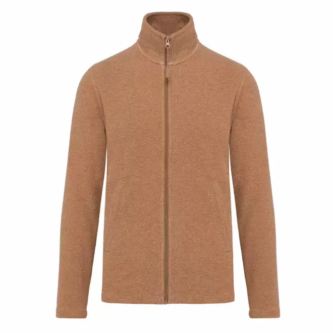 POLAIRE ZIPPE HOMME PERSONNALISABLE 'KARIPOL' - camel chiné