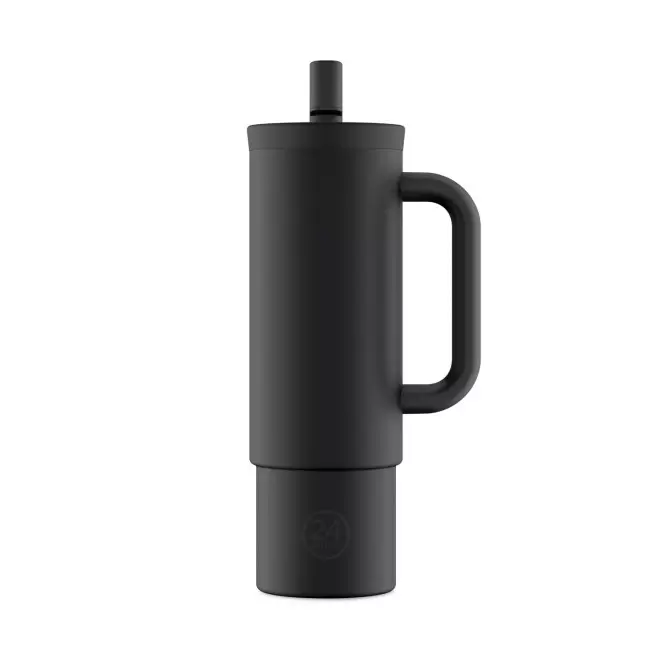 MUG 800 ML PERSONNALISABLE 'STRAW CUP 24BOTTLES' - noir