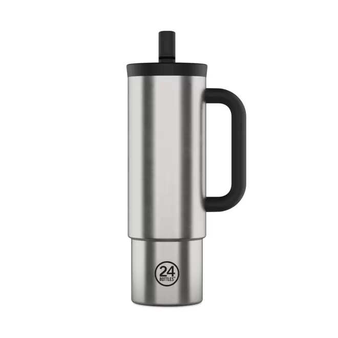 MUG 800 ML PERSONNALISABLE 'STRAW CUP 24BOTTLES' - acier brossé