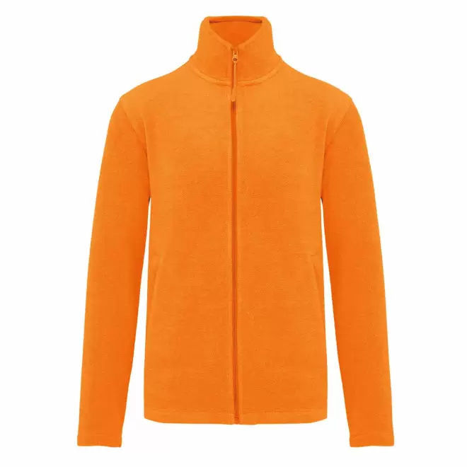 POLAIRE ZIPPE HOMME PERSONNALISABLE 'KARIPOL' - orange fluo