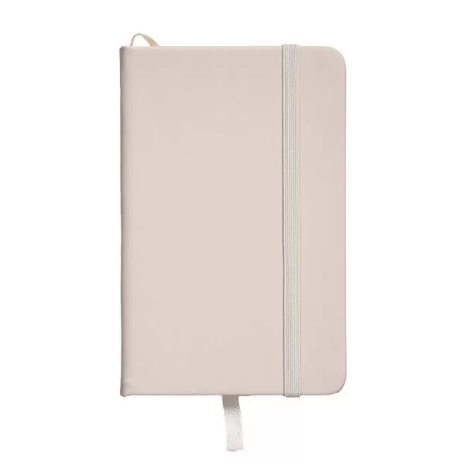 CARNET A6 EN PU PASTEL PERSONNALISABLE 'MARTIN' - ecru