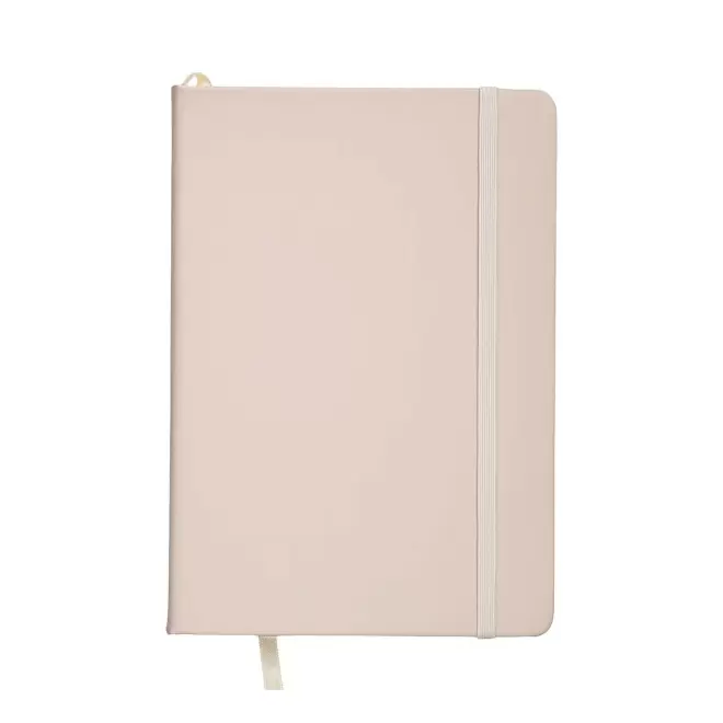 CARNET A5 EN PU PASTEL PERSONNALISABLE 'TOMASO' - ecru