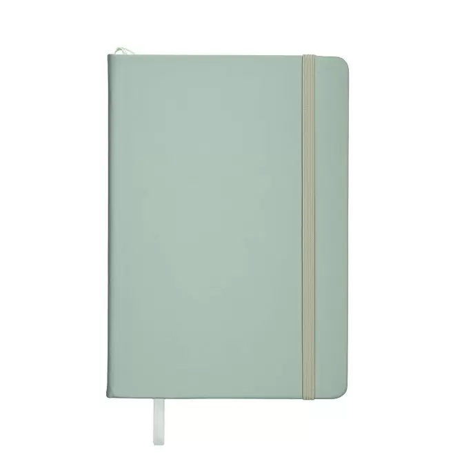 CARNET A5 EN PU PASTEL PERSONNALISABLE 'TOMASO' - vert pastel