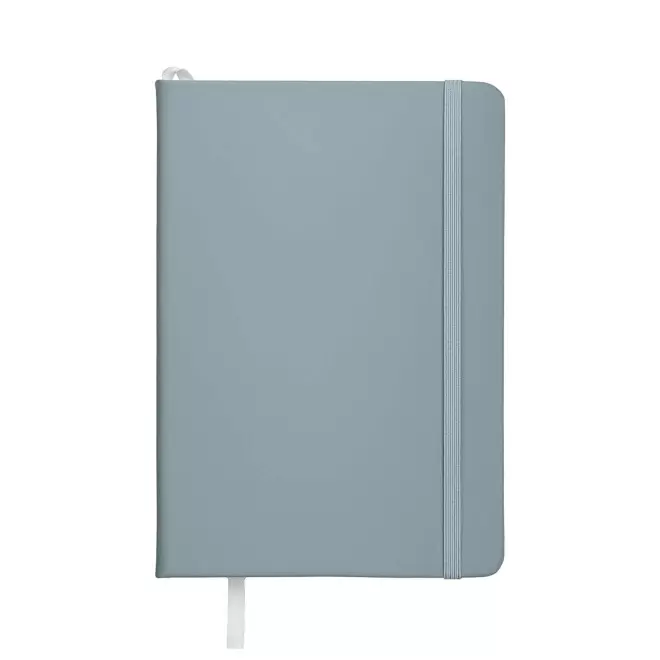 CARNET A5 EN PU PASTEL PERSONNALISABLE 'TOMASO' - bleu gris