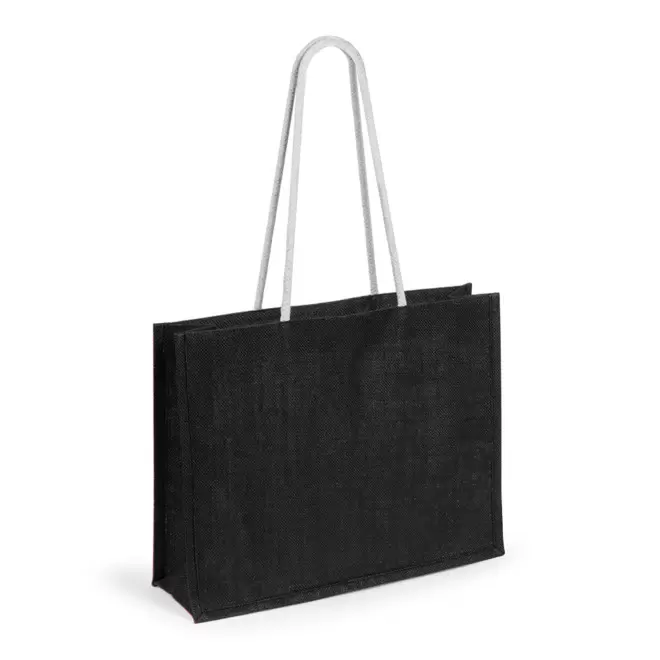 SAC EN JUTE COLOREE PERSONNALISABLE 'HINAX' - noir