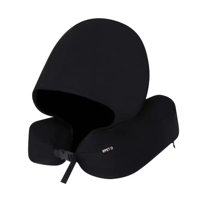 COUSSIN DE VOYAGE A CAPUCHE RPET PERSONNALISE 'DONUIT' - noir