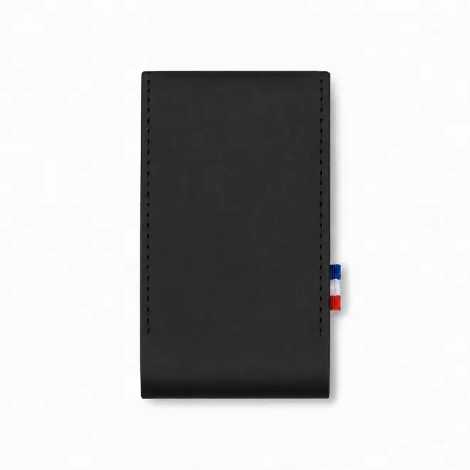 ETUI AVEC MIROIR CUIR RECYCLE PERSONNALISABLE 'FABY' - noir charbon