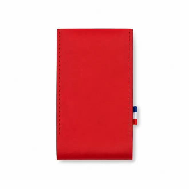 ETUI AVEC MIROIR CUIR RECYCLE PERSONNALISABLE 'FABY' - rouge
