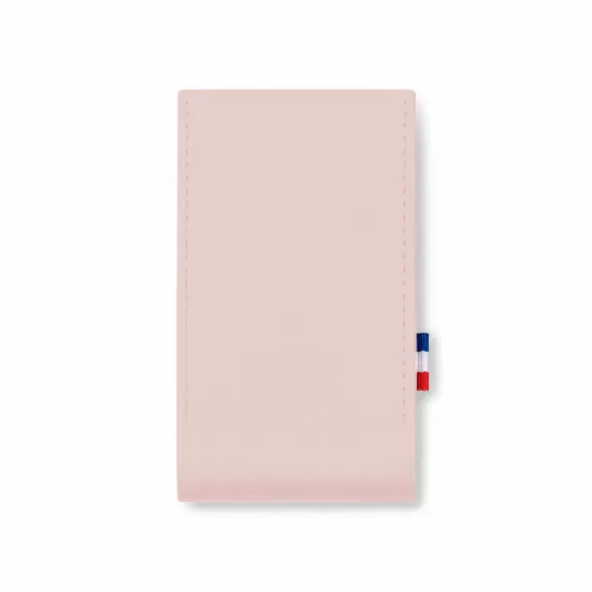 ETUI AVEC MIROIR CUIR RECYCLE PERSONNALISABLE 'FABY' - rose