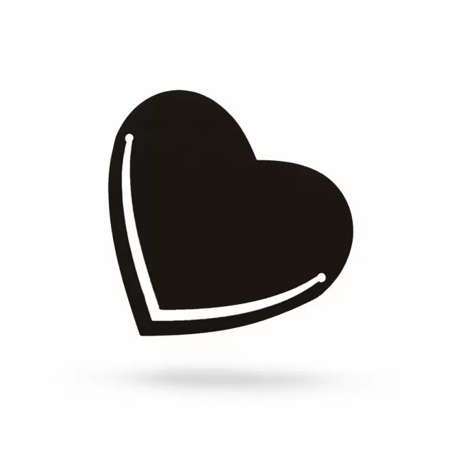 MARQUE PAGE PUBLICITAIRE COEUR EN CUIR RECYCLE 'FABY' - noir charbon