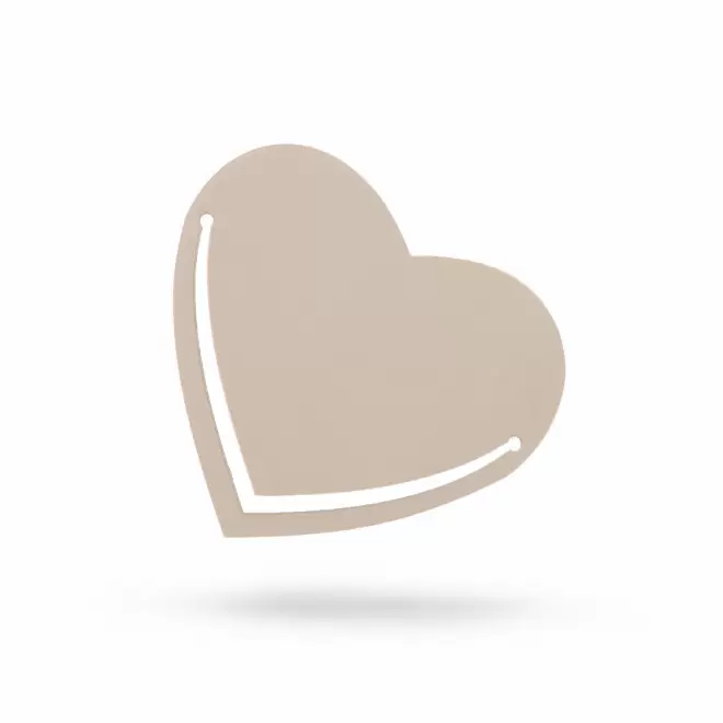 MARQUE PAGE PUBLICITAIRE COEUR EN CUIR RECYCLE 'FABY' - beige