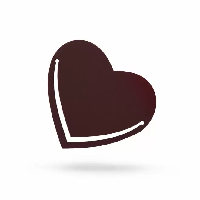 MARQUE PAGE PUBLICITAIRE COEUR EN CUIR RECYCLE 'FABY' - chocolat