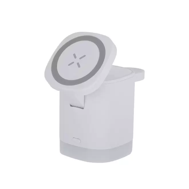 CHARGEUR 3 EN 1 RECYCLE PERSONNALISE 'POLYCHARG' - blanc