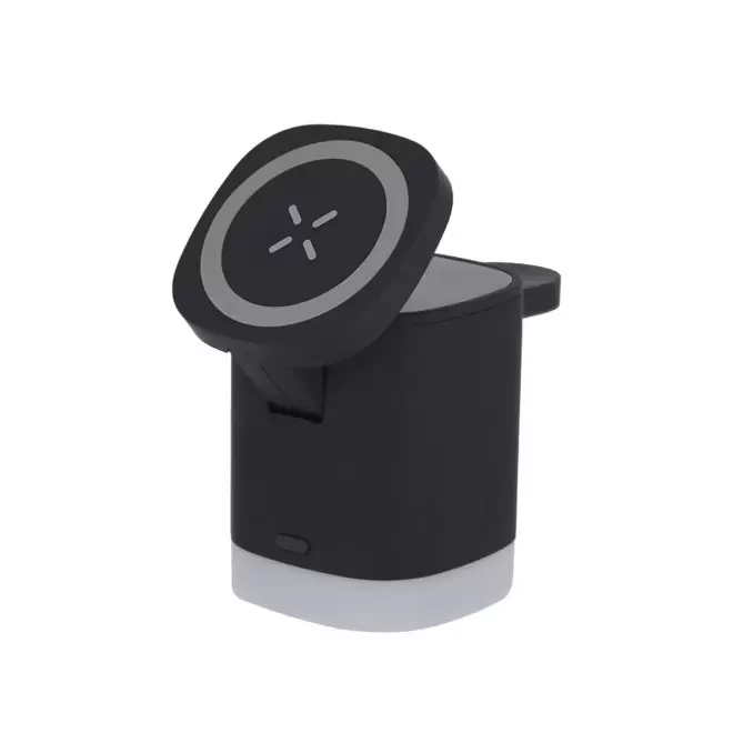 CHARGEUR 3 EN 1 RECYCLE PERSONNALISE 'POLYCHARG' - noir